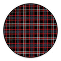Grey Black And Red Scottish Plaid Print Round Floor Mat