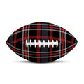 Grey Black And Red Scottish Plaid Print Rugby Ball