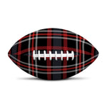 Grey Black And Red Scottish Plaid Print Rugby Ball