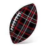 Grey Black And Red Scottish Plaid Print Rugby Ball