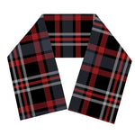 Grey Black And Red Scottish Plaid Print Scarf
