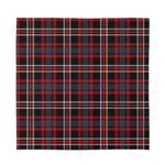 Grey Black And Red Scottish Plaid Print Silk Bandana