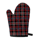 Grey Black And Red Scottish Plaid Print Single Oven Mitt