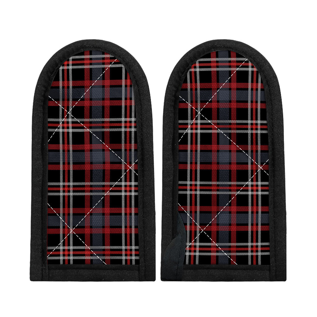 Grey Black And Red Scottish Plaid Print Skillet Handle Cover
