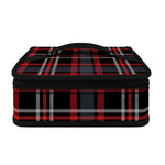 Grey Black And Red Scottish Plaid Print Small Lunch Bag