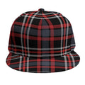 Grey Black And Red Scottish Plaid Print Snapback Cap