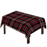 Grey Black And Red Scottish Plaid Print Tablecloth