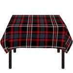 Grey Black And Red Scottish Plaid Print Tablecloth