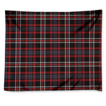 Grey Black And Red Scottish Plaid Print Tapestry