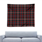 Grey Black And Red Scottish Plaid Print Tapestry