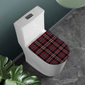 Grey Black And Red Scottish Plaid Print Toilet Lid Cover