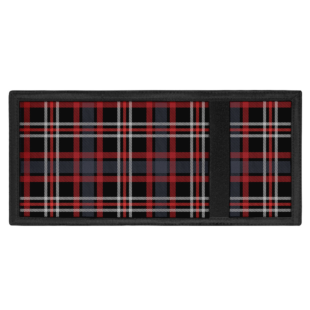 Grey Black And Red Scottish Plaid Print Trifold Wallet
