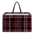 Grey Black And Red Scottish Plaid Print Utility Tote Bag