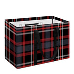 Grey Black And Red Scottish Plaid Print Utility Tote Bag