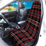 Grey Black And Red Scottish Plaid Print Waterproof Car Seat Cover