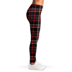 Grey Black And Red Scottish Plaid Print Women's Leggings