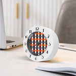 Grey Black Orange And White Argyle Print Alarm Clock