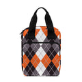 Grey Black Orange And White Argyle Print Bible Tote Bag