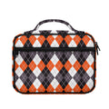 Grey Black Orange And White Argyle Print Briefcase Bible Bag