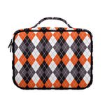 Grey Black Orange And White Argyle Print Briefcase Bible Bag