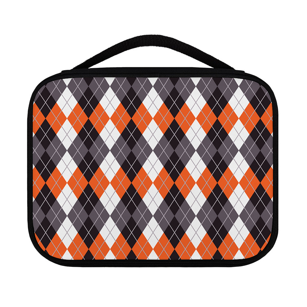 Grey Black Orange And White Argyle Print Classic Bible Case