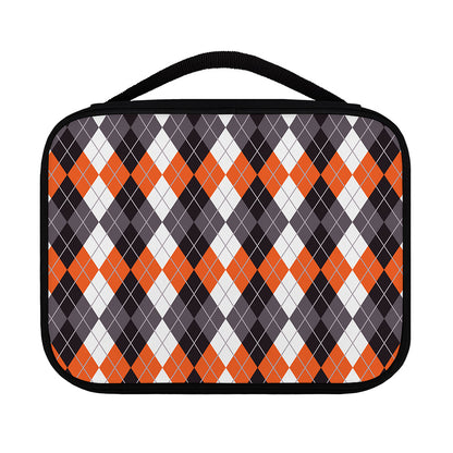 Grey Black Orange And White Argyle Print Classic Bible Case