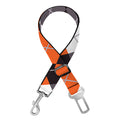 Grey Black Orange And White Argyle Print Dog Seat Belt