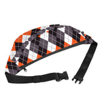 Grey Black Orange And White Argyle Print Fanny Pack