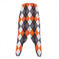 Grey Black Orange And White Argyle Print Hammer Pants