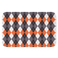 Grey Black Orange And White Argyle Print Indoor Door Mat