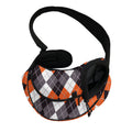 Grey Black Orange And White Argyle Print Pet Sling Carrier