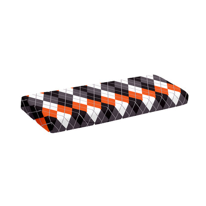 Grey Black Orange And White Argyle Print Piano Keyboard Cover