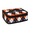 Grey Black Orange And White Argyle Print Small Lunch Bag