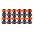 Grey Black Orange And White Argyle Print Towel
