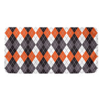 Grey Black Orange And White Argyle Print Towel