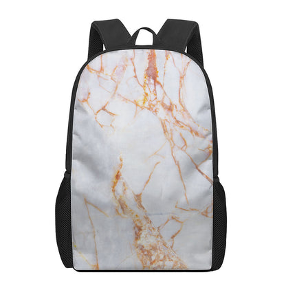 Grey Bronze Marble Print 17 Inch Backpack