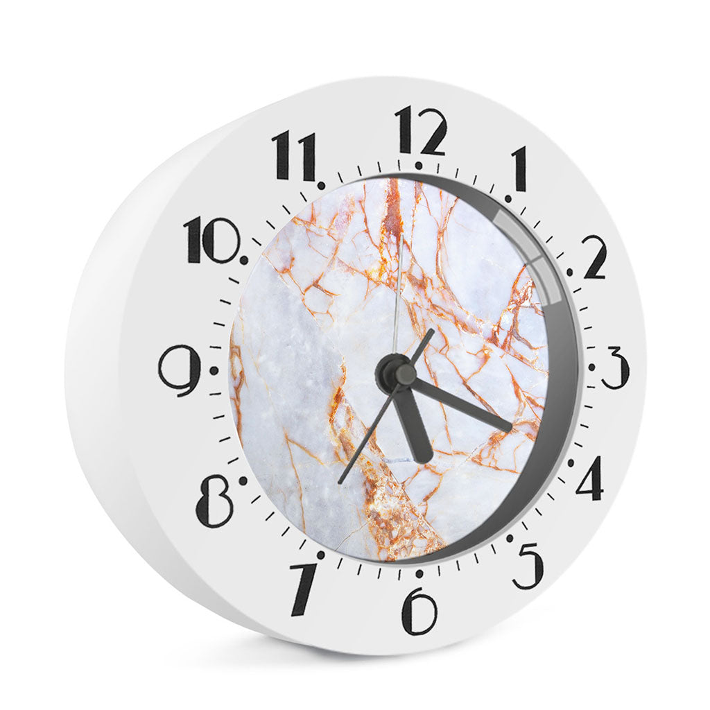 Grey Bronze Marble Print Alarm Clock