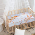 Grey Bronze Marble Print Baby Crib Sheet