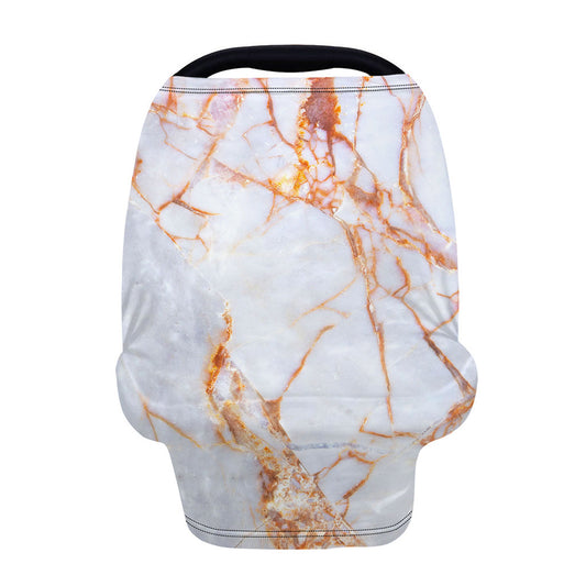 Grey Bronze Marble Print Baby Seat Cover