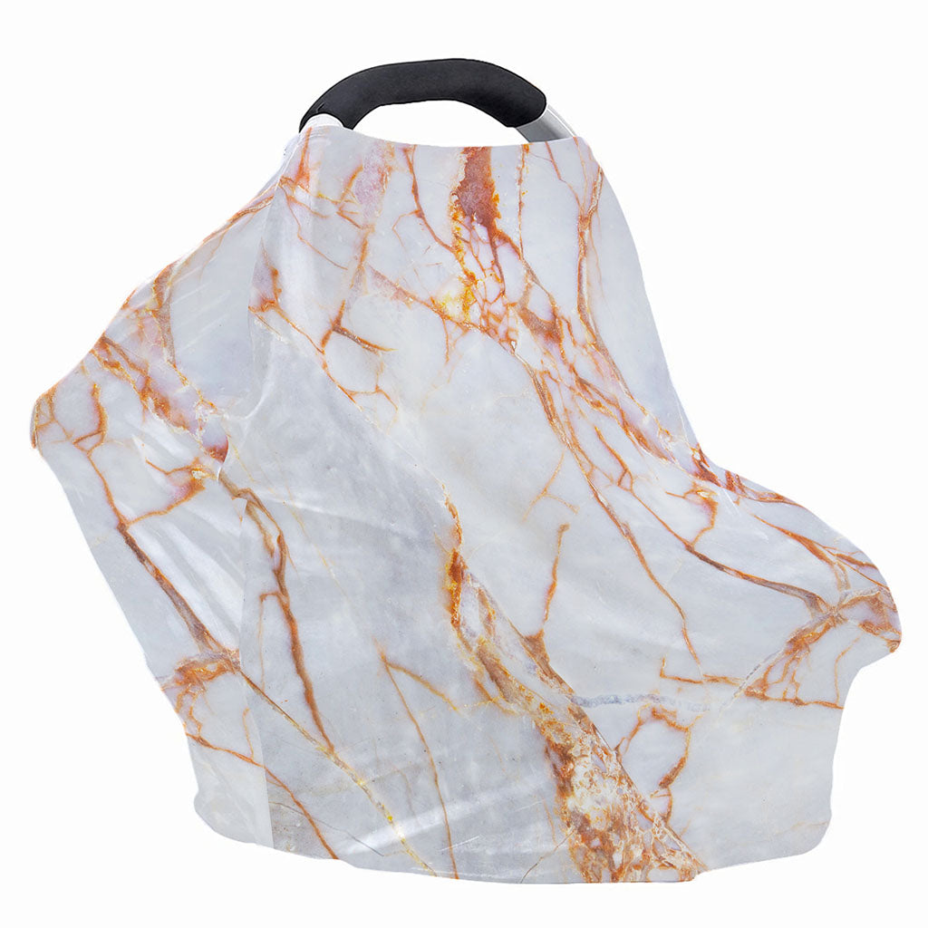 Grey Bronze Marble Print Baby Seat Cover