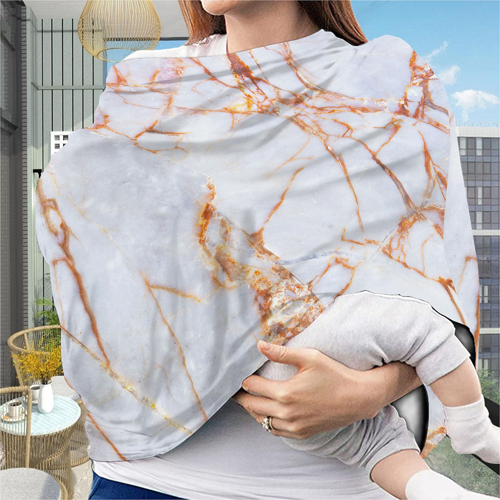 Grey Bronze Marble Print Baby Seat Cover