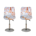 Grey Bronze Marble Print Bar Stool Covers