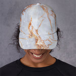 Grey Bronze Marble Print Baseball Cap