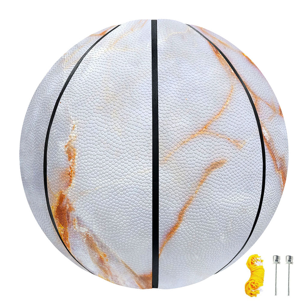 Grey Bronze Marble Print Basketball