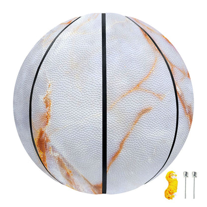 Grey Bronze Marble Print Basketball