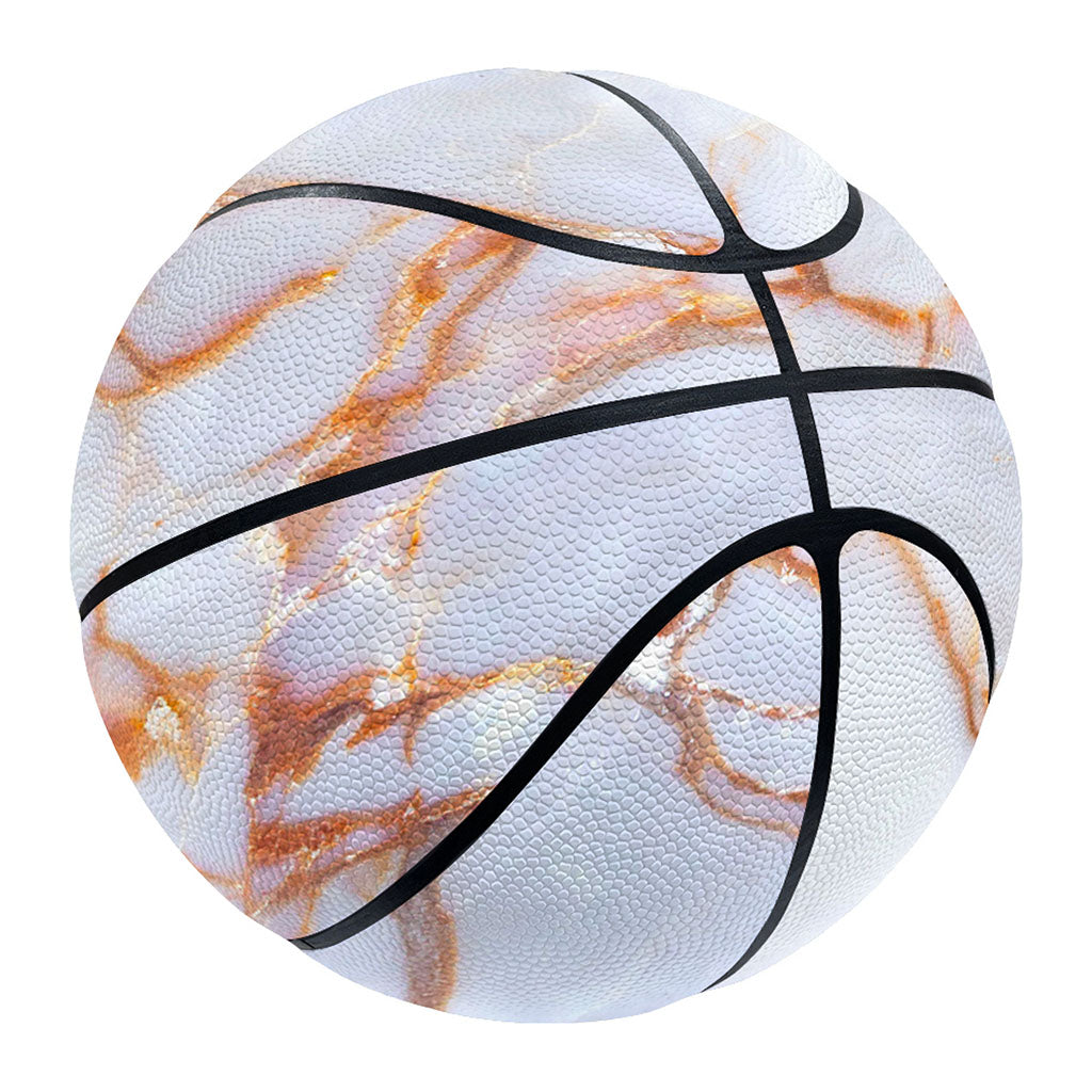 Grey Bronze Marble Print Basketball