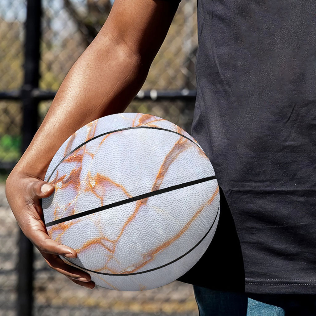 Grey Bronze Marble Print Basketball