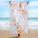 Grey Bronze Marble Print Beach Towel