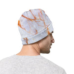 Grey Bronze Marble Print Beanie