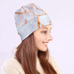 Grey Bronze Marble Print Beanie